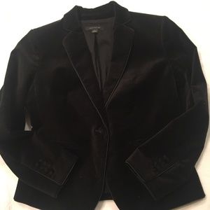 Ann Taylor Black Velvet Single Breasted Blazer size 0